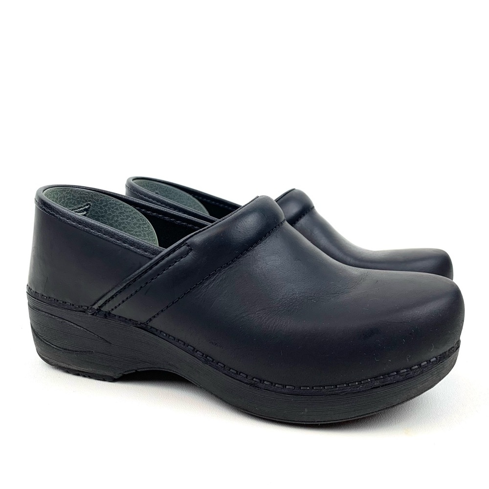 Dansko Black Leather Mules